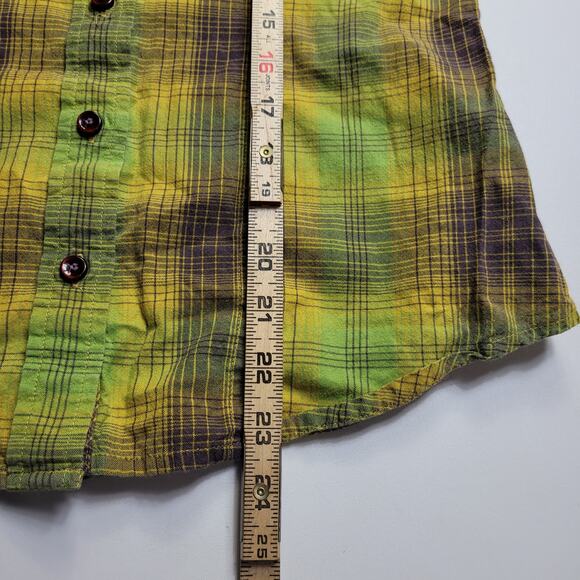 Horny Toad Plaid Elbow Patch Button Front Shirt Small Rustic Western Cabincore - Picture 6 of 6